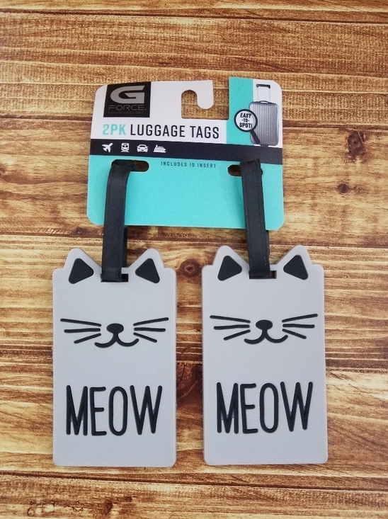 G/FORE Accessories - G/FORE Gray Cat 'MEOW' Luggage Tags Duo Set New